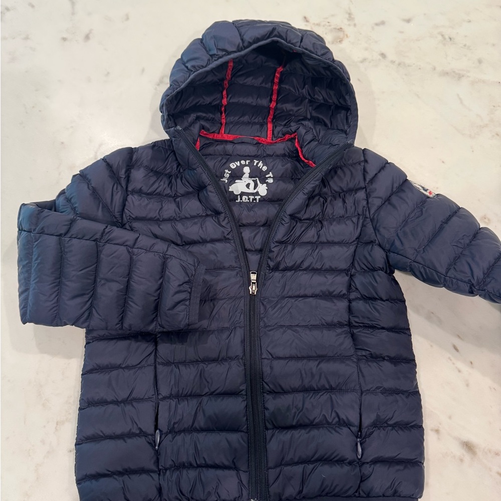 Navy Puffer Jacket with Hood